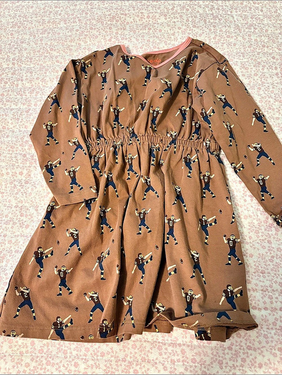 Pink Chicken Other - Pink Chick Coop Football Print Long Sleeve Dress